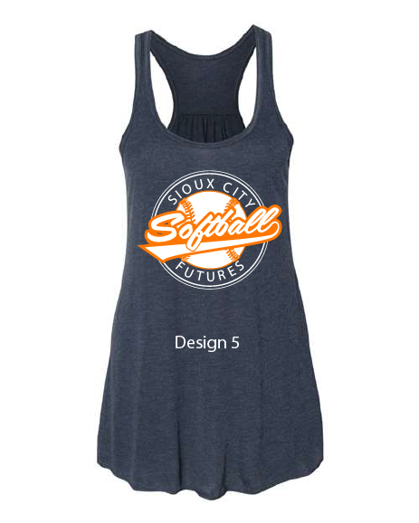 Women's Flowy Racerback Tank 8800 SOFTBALL