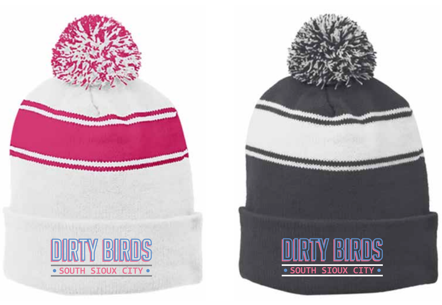 South Sioux City Dirty Birds STC28 Sport-Tek® Stripe Pom Pom Beanie