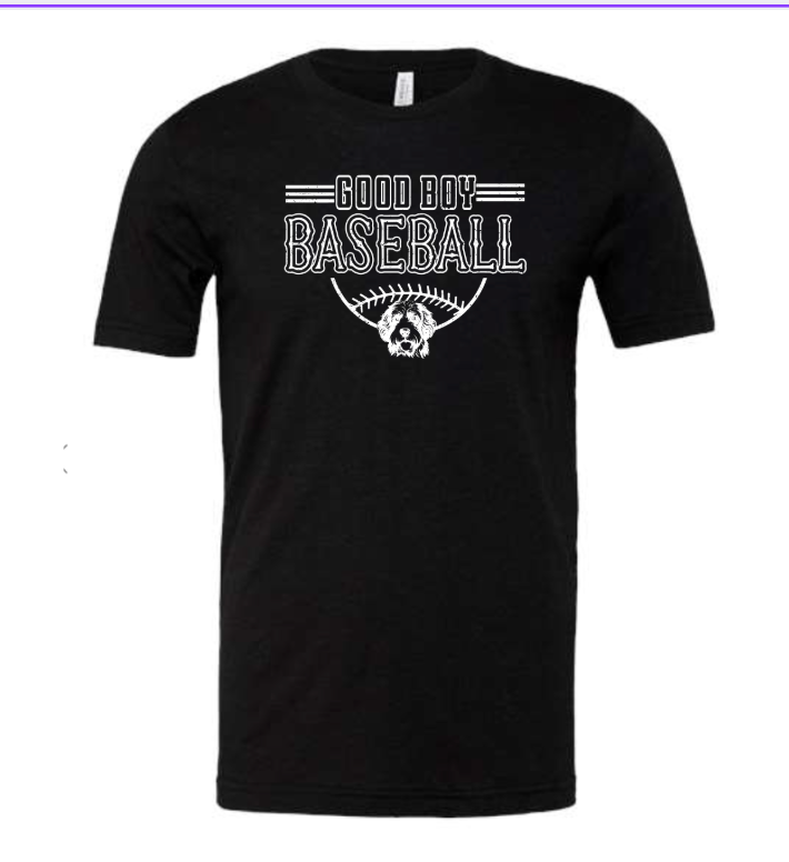 DESIGN 6: Unisex GOOD BOY Baseball with DOG Bella Canva Tee