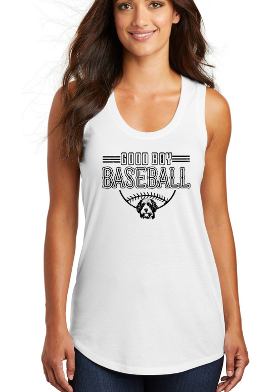 DESIGN 1: Good Boy Woman's Racer Back Tank