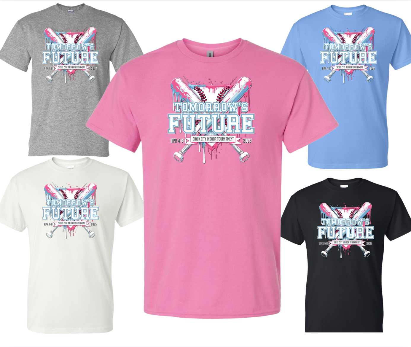 (5 colors) Tomorrow's Future Gildan Unisex TEE Pink/BLUE YOUTH & ADULT