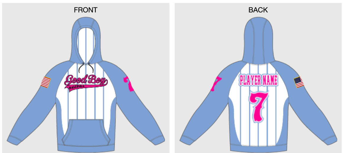 Custom Player Team Hoodie Good Boy with Player Name Order ( 6 WEEK WAIT)