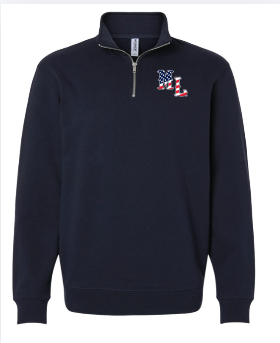 Mountain Lion Unisex Quarter Zip Fleece Navy MLUSA