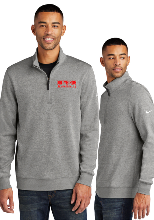 NIKE Dirtybirds Quarter Zip Heather Grey NKFD9892 LEFT CHEST