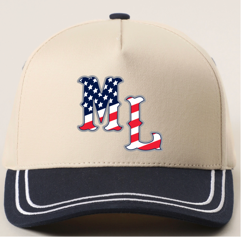 Mountain Lion Trucker USA LionsAdjustable Hat Two Tone NAVY USA