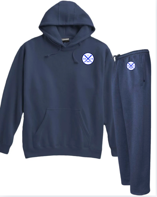 Brooklyn Bums Warm-Up Fleece Package (2 Piece Set) Pennant Super10 NAVY
