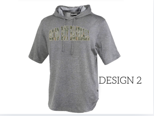 Short Sleeve Warm Up Hoodie Performance- Grey 183