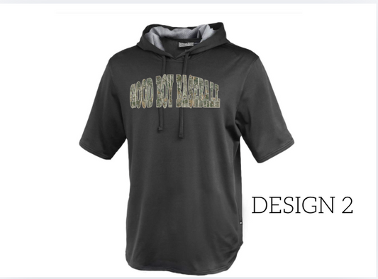 Short Sleeve Warm Up Hoodie Performance- Black 183