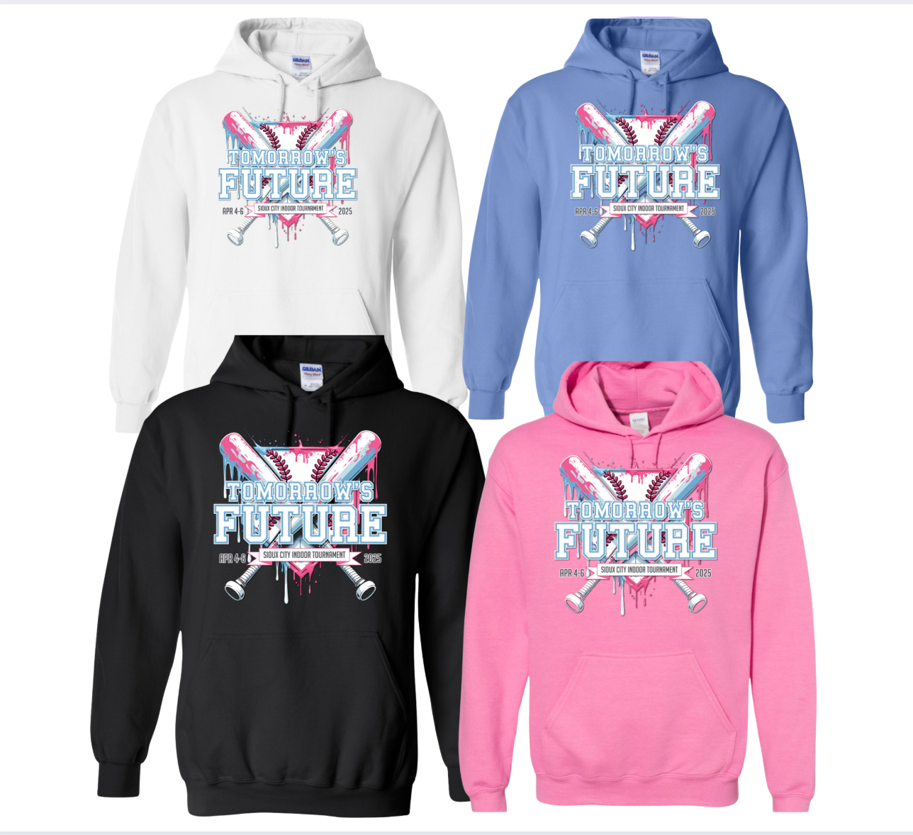 (5 Colors )Tomorrows Futures PINK/Blue Fleece Hoodie Gildan YOUTH & ADULT