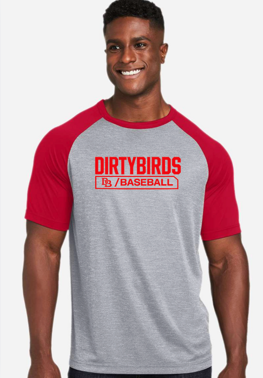 DIRTYBIRD Unisex Zone Colorblock Raglan T-Shirt - TT62- GREY