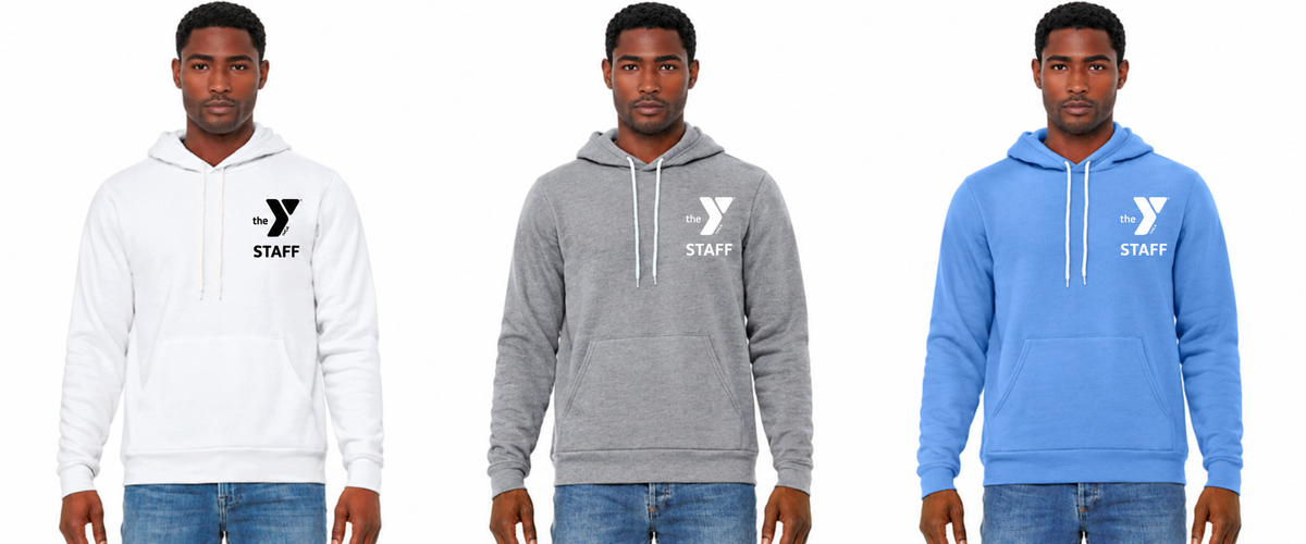 YMCA STAFF BC3719 Sale BELLA+CANVAS® Unisex Sponge Fleece Pullover Hoodie STAFF