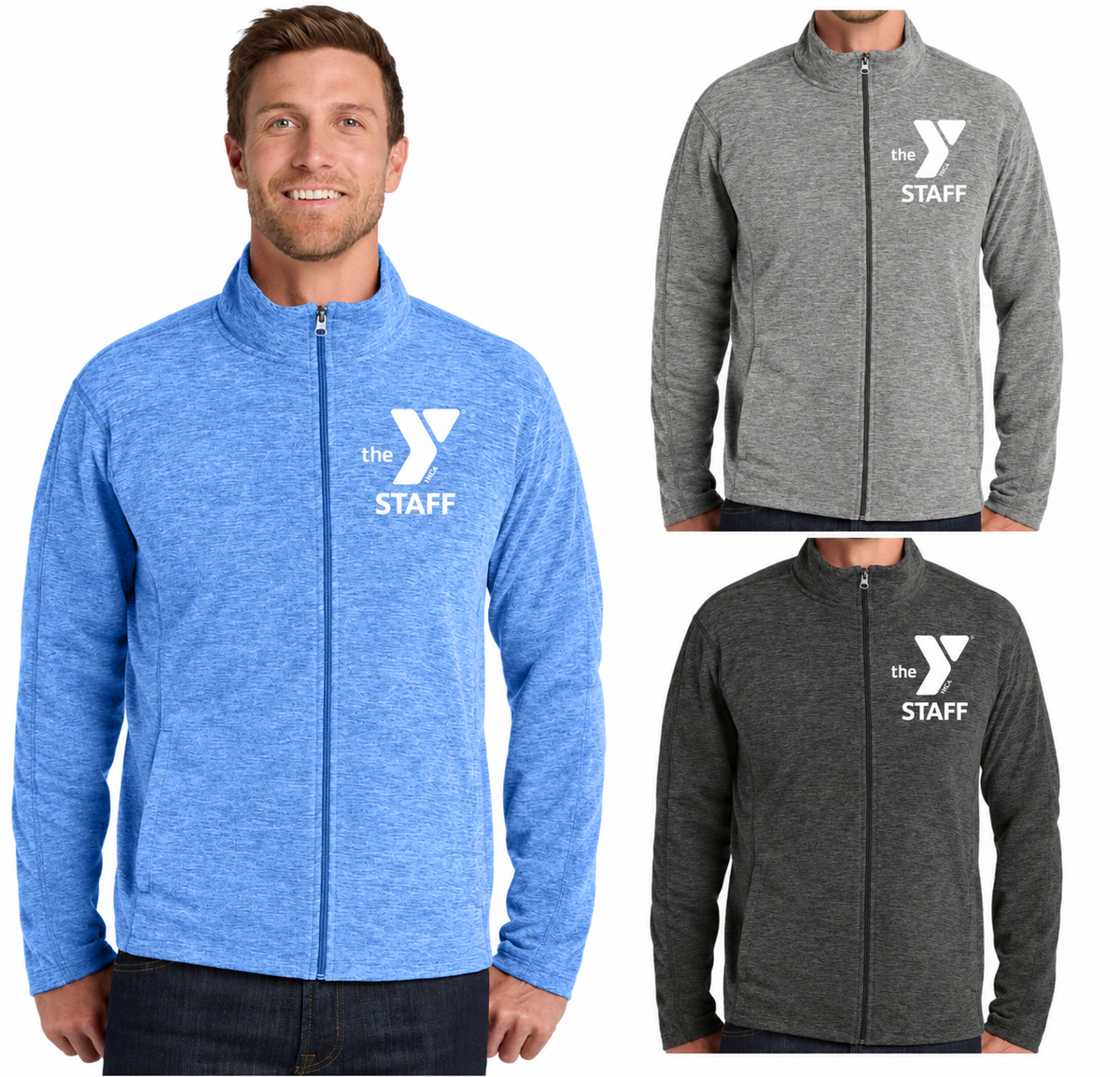 F235 Port Authority® Heather Microfleece Full-Zip Jacket STAFF