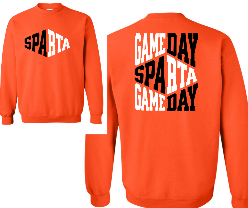 Unisex Spartan GameDay Front & Back Gildan Fleece Crewneck