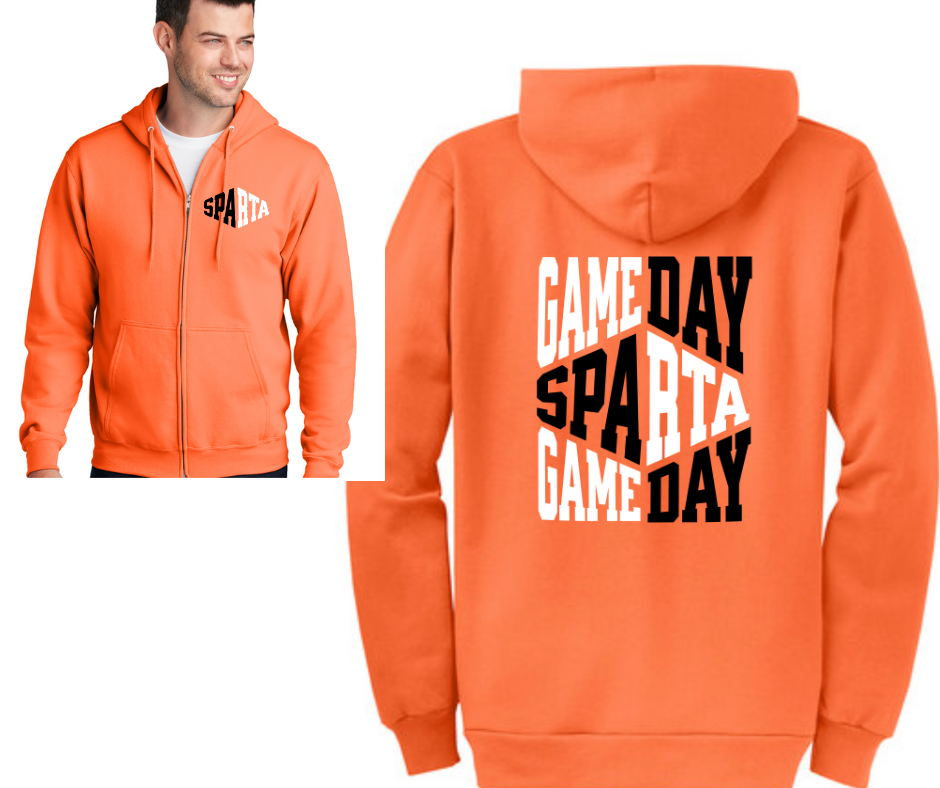 Unisex Spartan Game Day Front&Back Fleece Full-Zip Hoodie