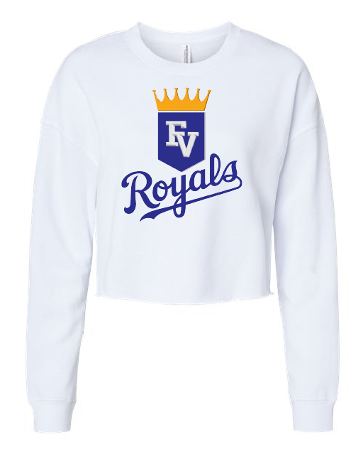 Royals Independent Trading Co. Women's Lightweight Crop Crewneck Sweatshirt
