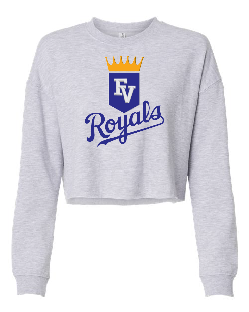 Royals Independent Trading Co. Women's Lightweight Crop Crewneck Sweatshirt