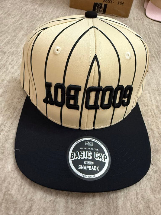 GOOD BOY Striped Black/ Cream Hat with Rope GOOD BOY Upside Down