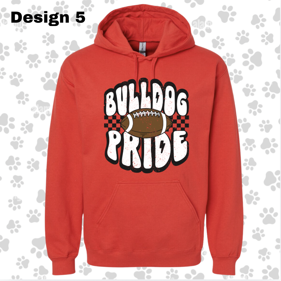 Adult/Youth Red Hoodie: BULLDOG Red Gildan Softstyle Hoodie