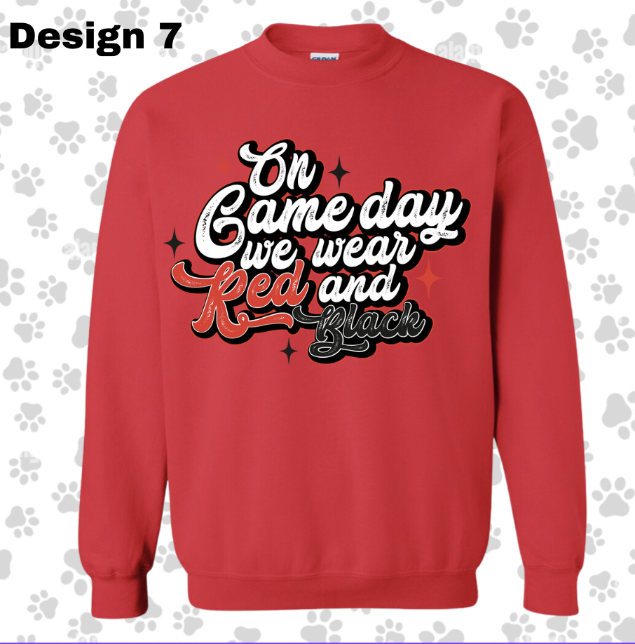 Adult/Youth RED Crewneck Sweatshirt : BULLDOG CREW Sweatshirt