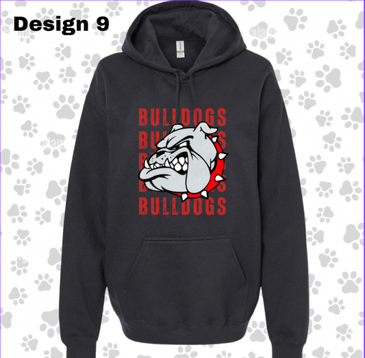 Adult/Youth BLACK Hoodie: BULLDOG Gildan Softstyle Hoodie