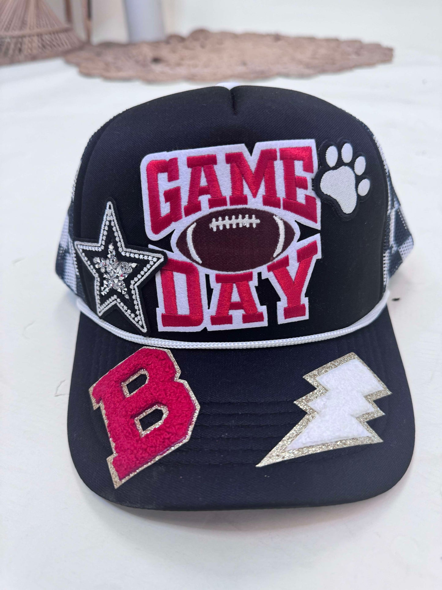 CUSTOM: Bulldog PATCH Trucker Hat GameDay HAT #2