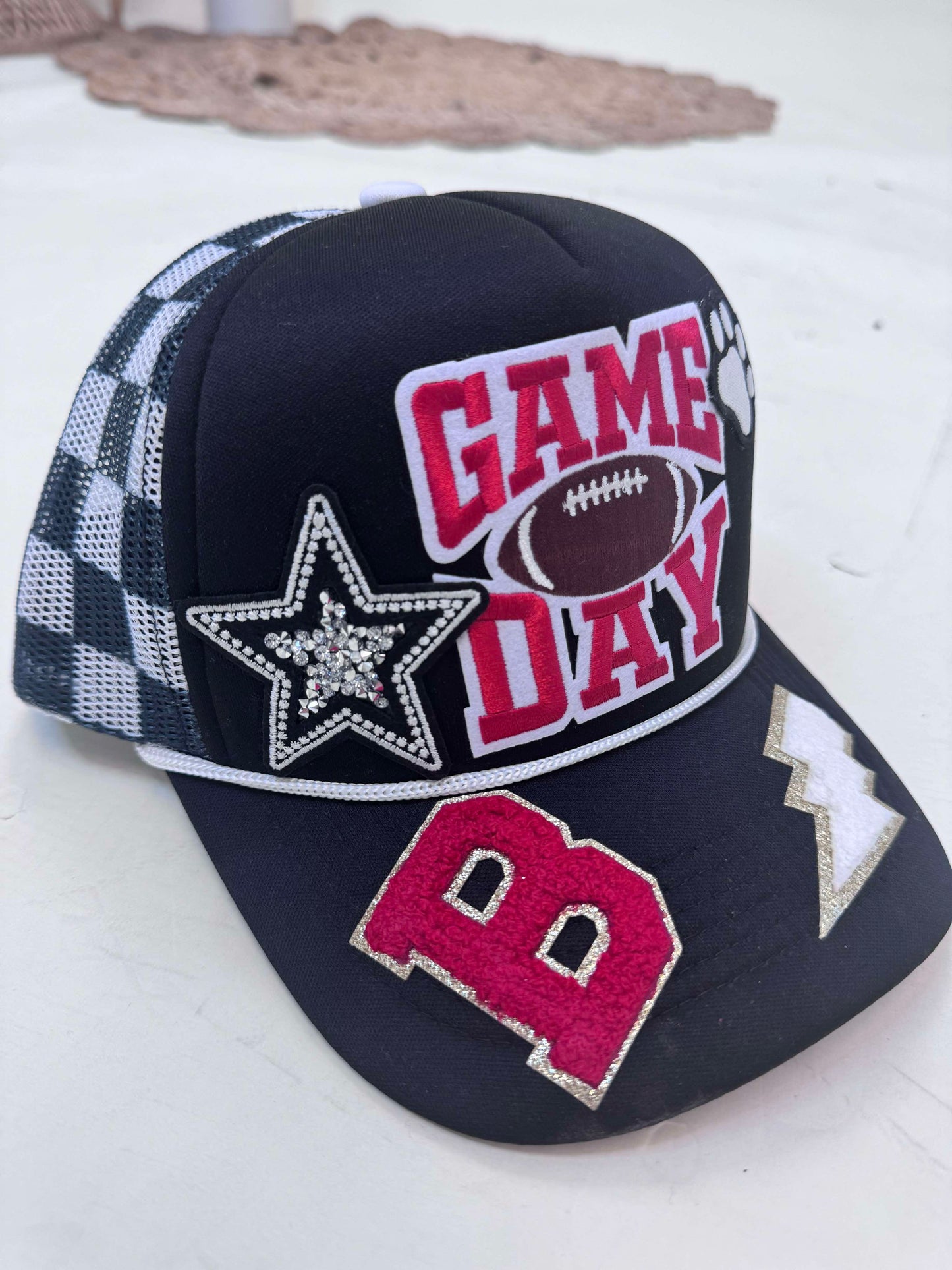 CUSTOM: Bulldog PATCH Trucker Hat GameDay HAT #2