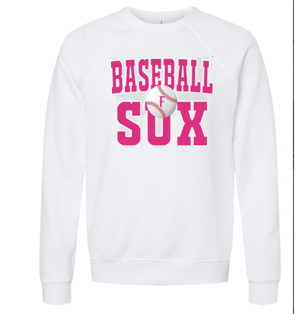 Baseball Sux White Bella Canva Sweatshirt 3945  Unisex