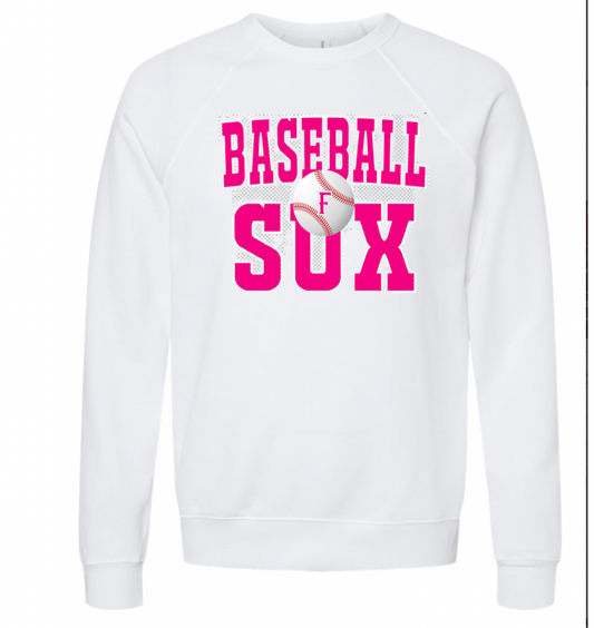 Baseball Sux White Bella Canva Sweatshirt 3945  Unisex