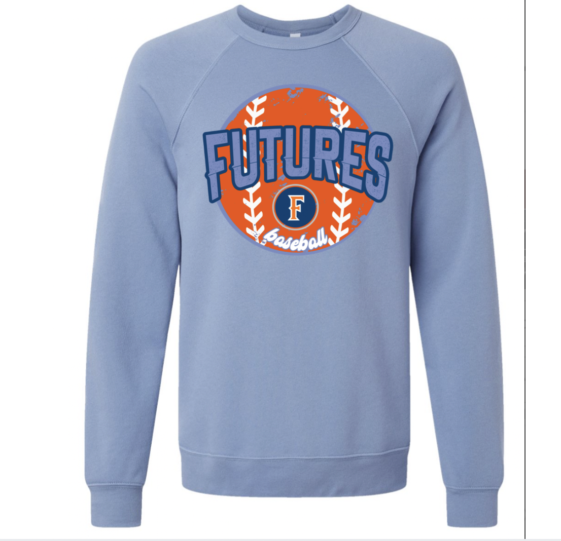 Sioux City Futures Orange Baseball Bella Canva Sweatshirt 3945  Unisex Carolina Blue