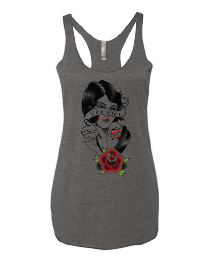 Next Level Women’s Triblend Racerback Tank BAD GIRL