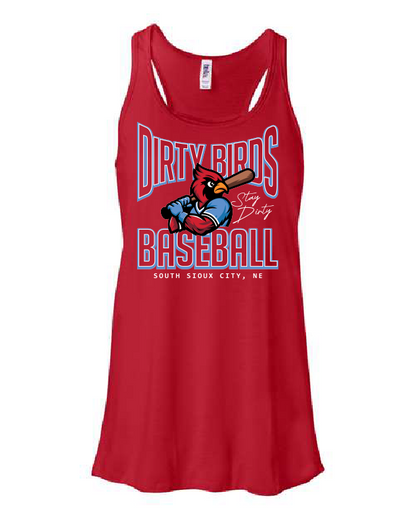 DIRTY BIRDS - BELLA + CANVAS - Women's Flowy Racerback Tank