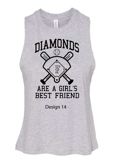 Women's Racerback Crop Tank 6682 SOFTBALL