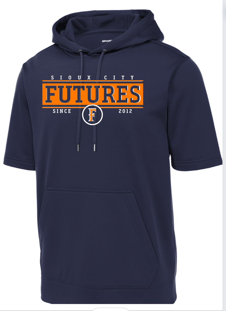 UNI-SEX Robin-ator FLEECE Short Sleeve Hoodie Futures Sioux City Navy Image 3 orange