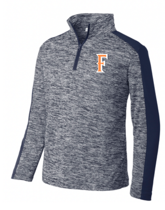 YOUTH Sport-Tek ® Youth PosiCharge ® Electric Heather Colorblock 1/4-Zip Pullover Embroidered "F"