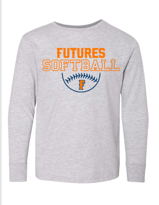 Youth Long Sleeve Sioux City Futures Softball Grey  Image 1