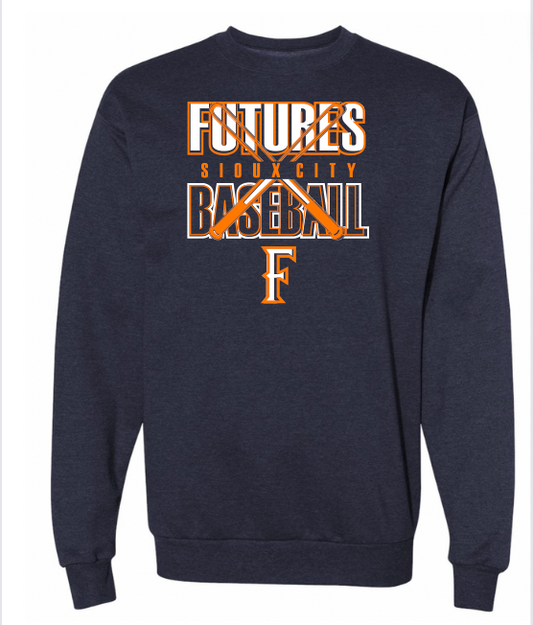 Unisex Futures Baseball Cross Bats crewneck Sweatshirt Navy Image 7