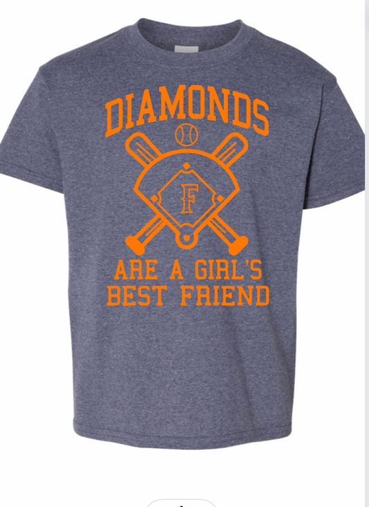 Unisex Diamonds Are A Girls Best Friend Bella Canvas Tee  Navy Image 19