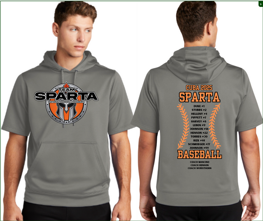 ADULT/YOUTH ROSTER SPARTA Team Short Sleeve DRI-FIT HOODIE Sport-Tek ® Sport-Wick ® Fleece Short Sleeve Hooded Pullover