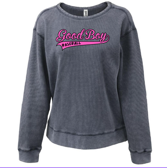 Womens Good Boy Logo Mini Waffle Black  5433