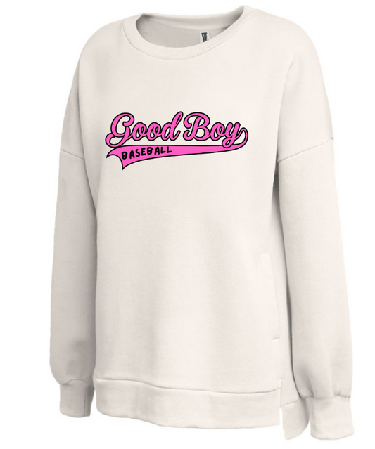 Womens Good Boy Droptail Split Side Crewneck 5438