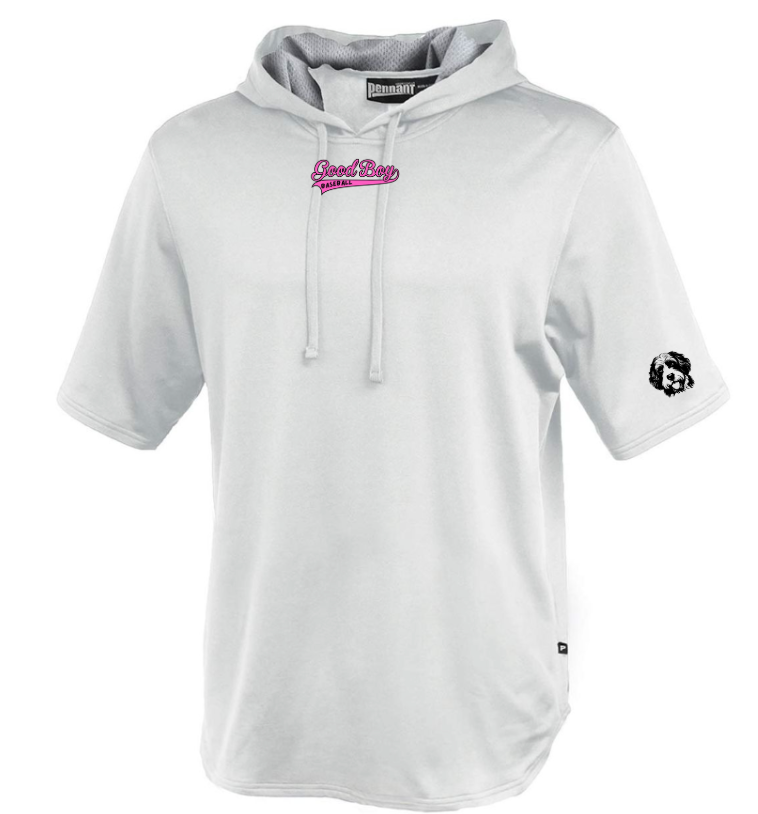 Good Boy Mini Logo  Hoodie Short Sleeve Warmup Hoodie  183 ( White)