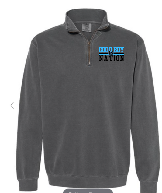 Good Boy  Nation Left Chest Unisex Garment-Dyed Quarter-Zip Sweatshirt - 1580