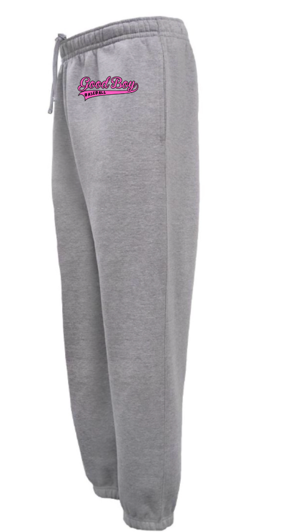 Good Boy Sweatpants 725 Super 10 Jogger Gray with  Pink LOGO
