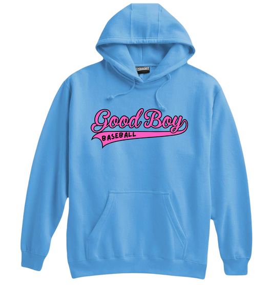 Good Boy Original Carolina Blue  with PINK LOGO 701 Pennant Hoodie Super10  ADULT/YOUTH