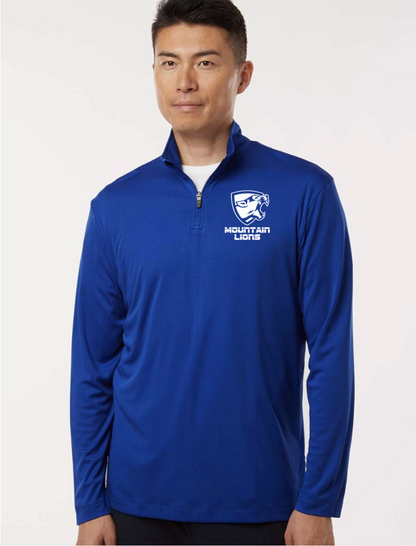 Mountain Lion Performance Quarter-Zip Pullover White Left Chest  MLWhite