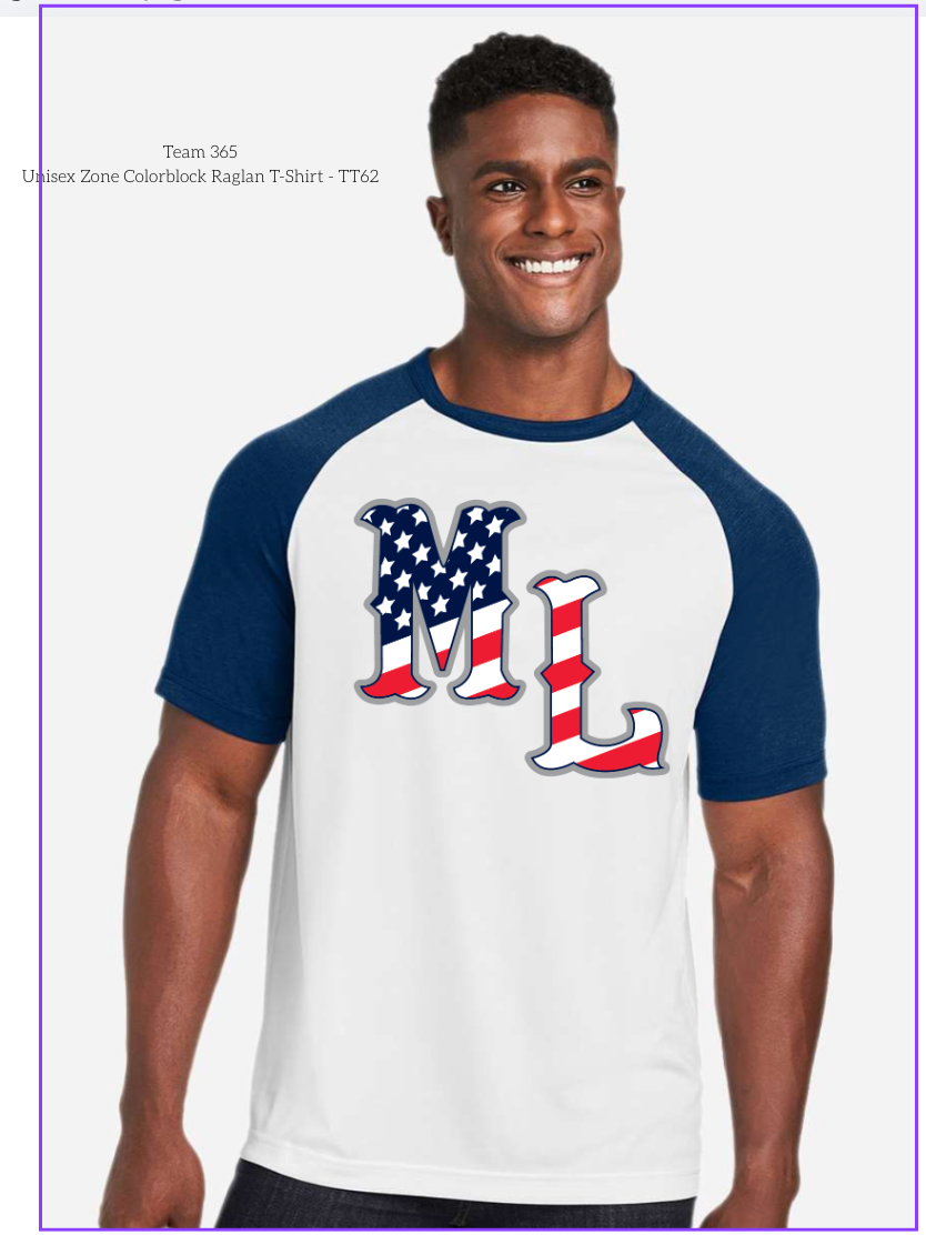 Mountain Lion Unisex Zone Colorblock Raglan T-Shirt - TT62- MLUSA