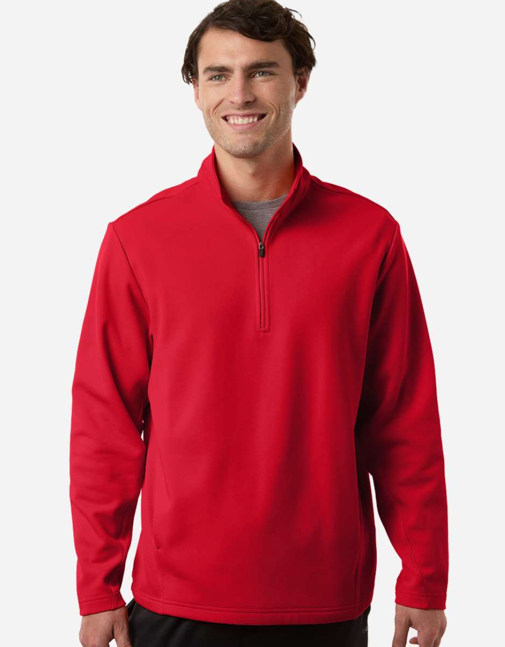 Mountain Lion Unisex Quarter-Zip Tech Fleece Pullover  ML White