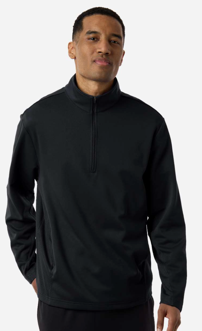 Mountain Lion Unisex Quarter-Zip Tech Fleece Pullover  ML White