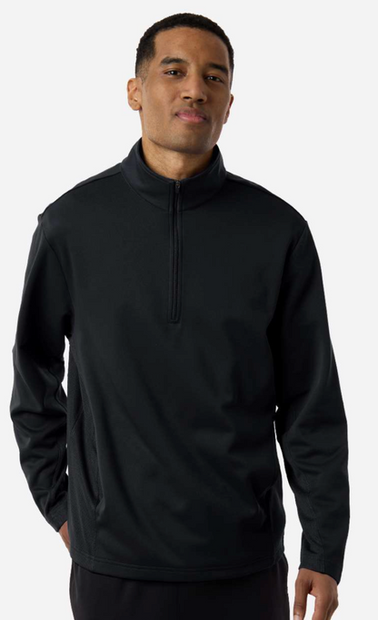 Mountain Lion Unisex Quarter-Zip Tech Fleece Pullover  ML White