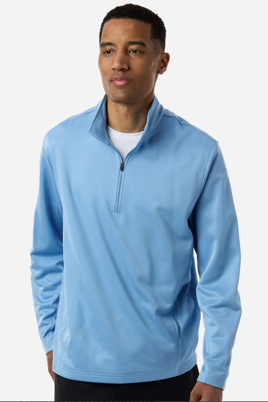 Mountain Lion Unisex Quarter-Zip Tech Fleece Pullover  ML White